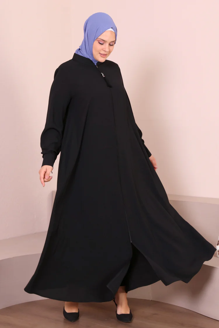 Hakim Yaka Manşetli Tam Kloş (Mevlana)Fermuarlı