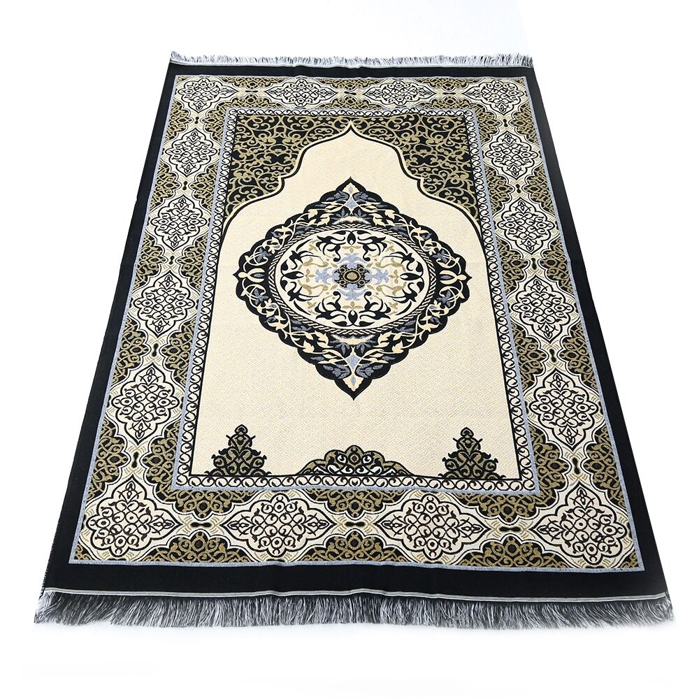 Hediyelik Tafta Seccade Siyah-Gold 68x110 cm - 200 gr