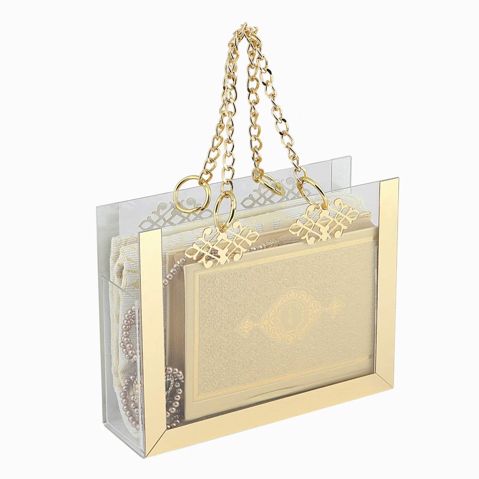 pleksili asetat çanta- çantaboykuranıkerim-seccade-camincitesbih-taşlızikirmatik. GOLD